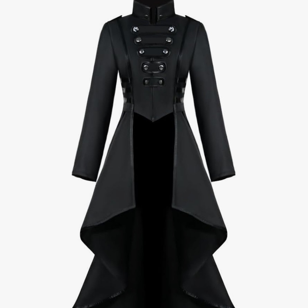 Black Gothic Military Tailcoat Dress
